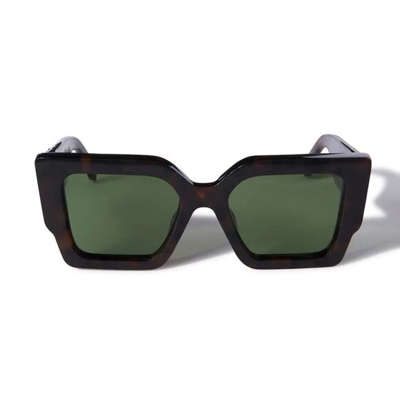 New! Off-White OERI128CATALINA 6055 Tortoise Shell Sunglasses with Green Lenses main image 10